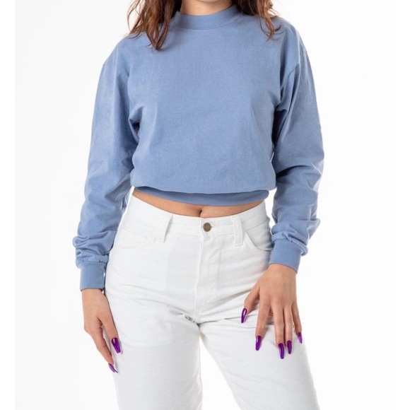Comfy casual crop cotton long sleeve - Picture 1 of 3